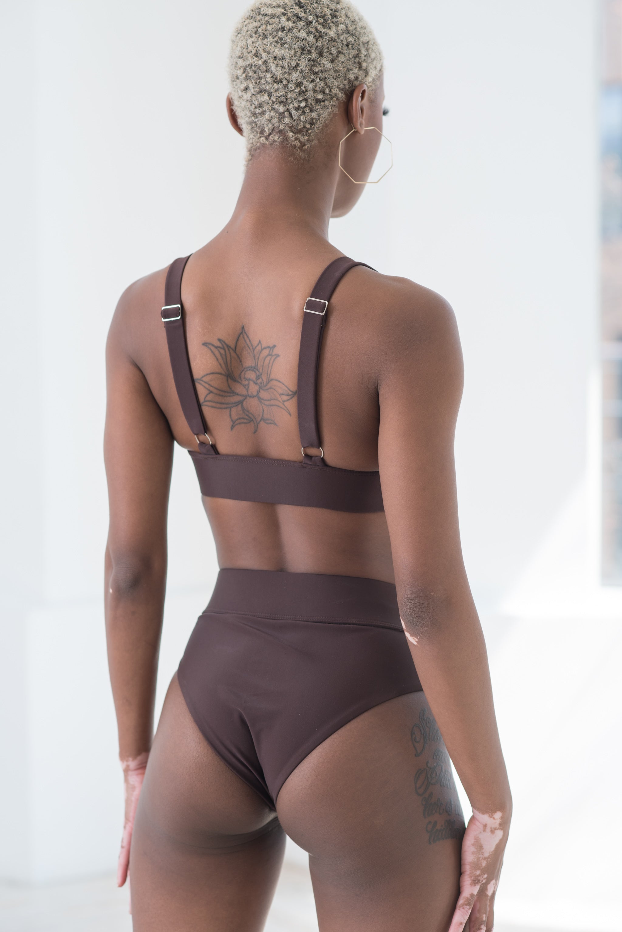 THE SKYE-HIGH WAIST BIKINI SWIM BOTTOM / FRENCH PRESS BROWN