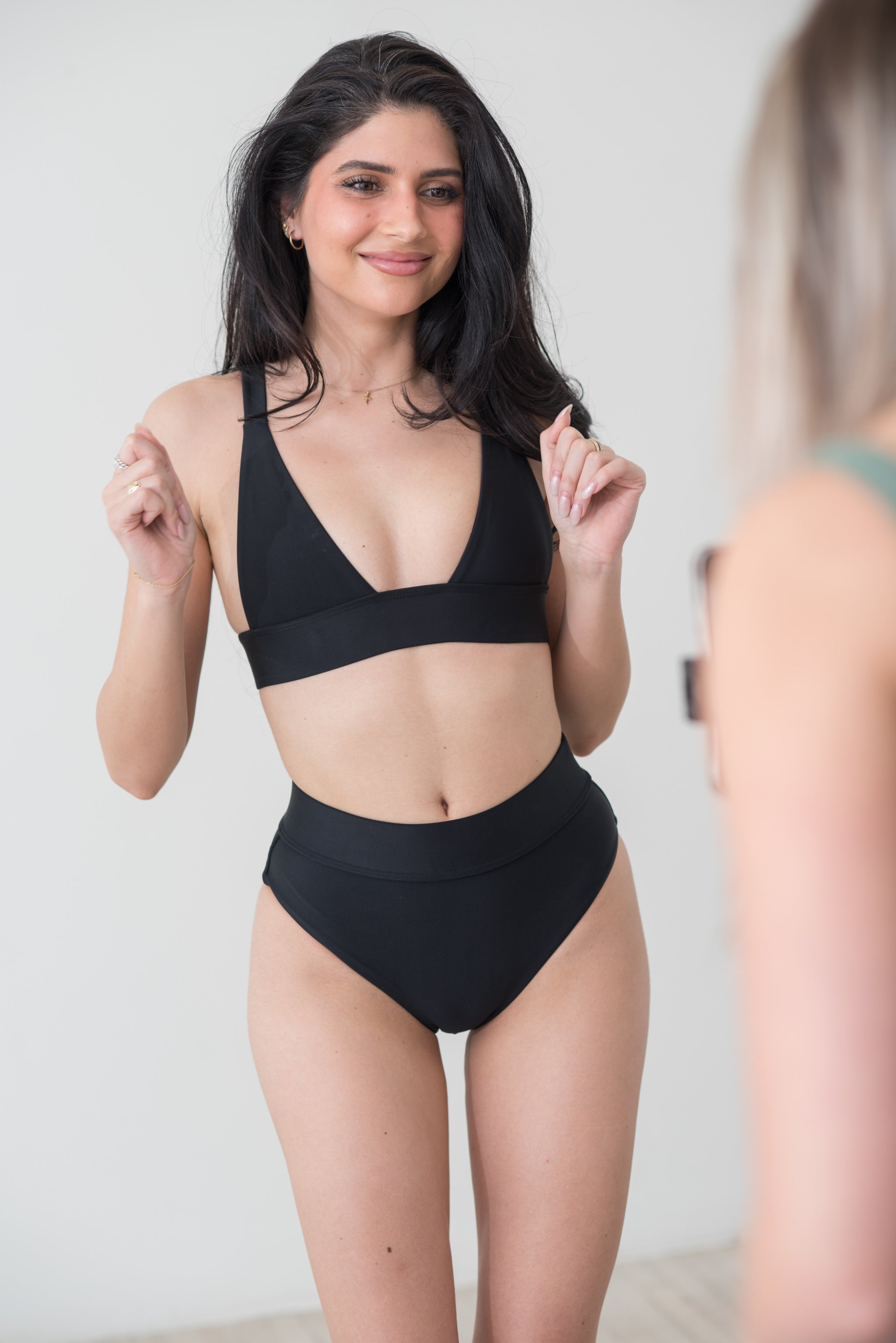 THE SKYE-HIGH WAIST BIKINI SWIM BOTTOM / MIDNIGHT BLACK