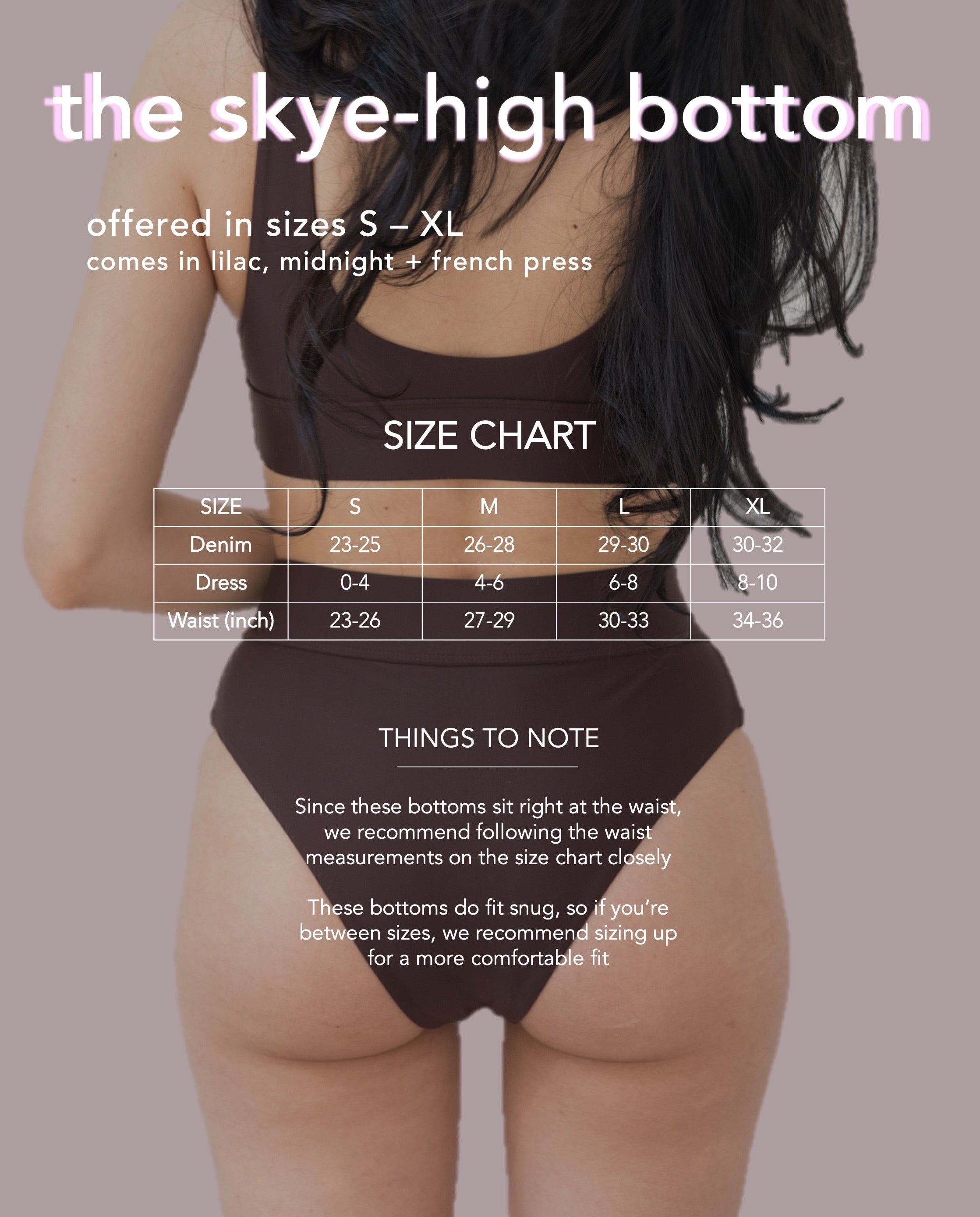 THE SKYE-HIGH WAIST BIKINI SWIM BOTTOM / MIDNIGHT BLACK
